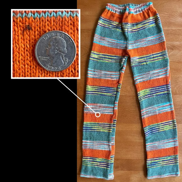 knitted cotton striped sweater leggings bright colors XS - Picture 9 of 9